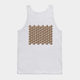 Brown Triangle Tesselation Pattern Tank Top